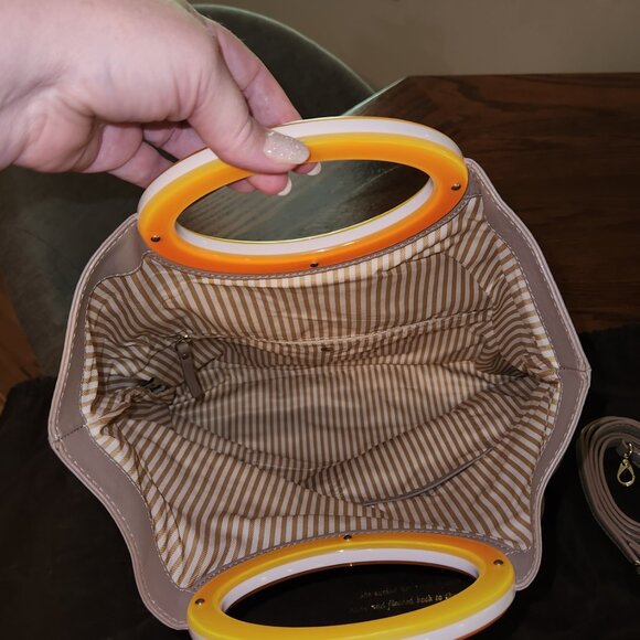 Kate Spade Beige Leather Top Handle Bag with shoulder strap - Picture 6 of 6